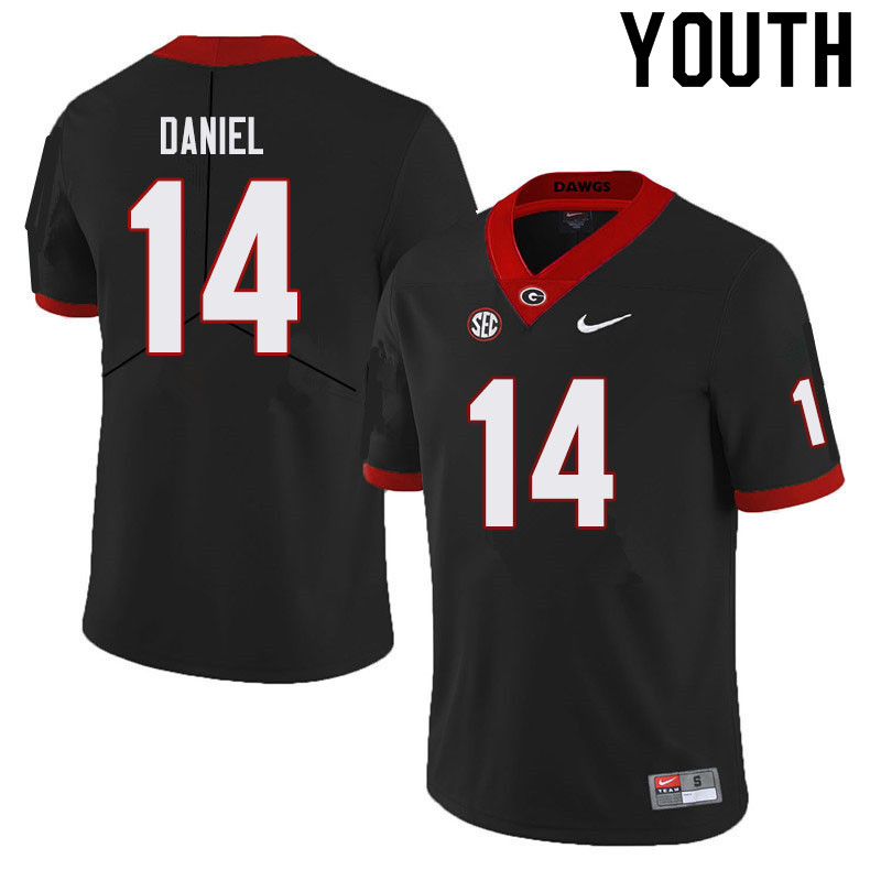 Youth #14 DJ Daniel Georgia Bulldogs College Football Jerseys Sale-Black - Click Image to Close